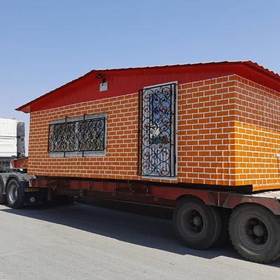 حمل کانکس و خانه پیش ساخته با تریلی کفی